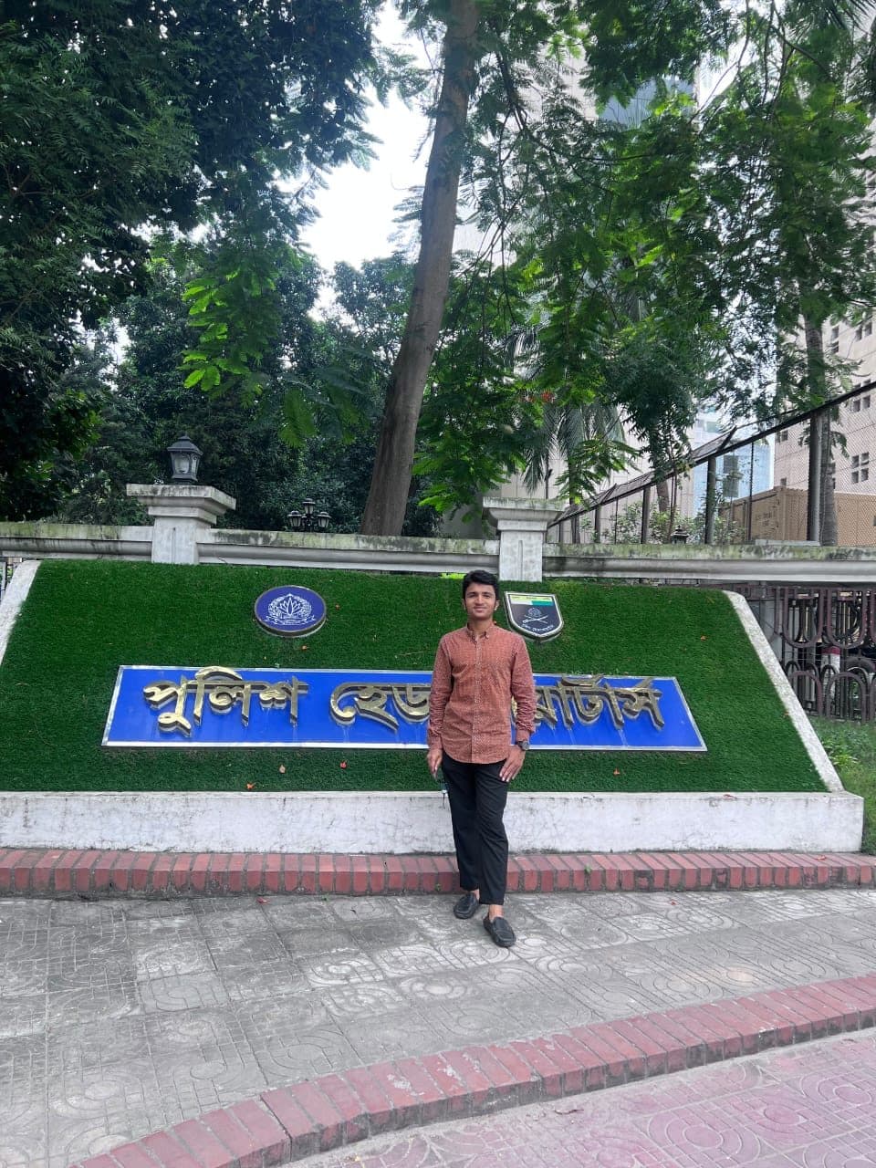 Mohammad Nasir outside the Police Headquarters in Dhaka