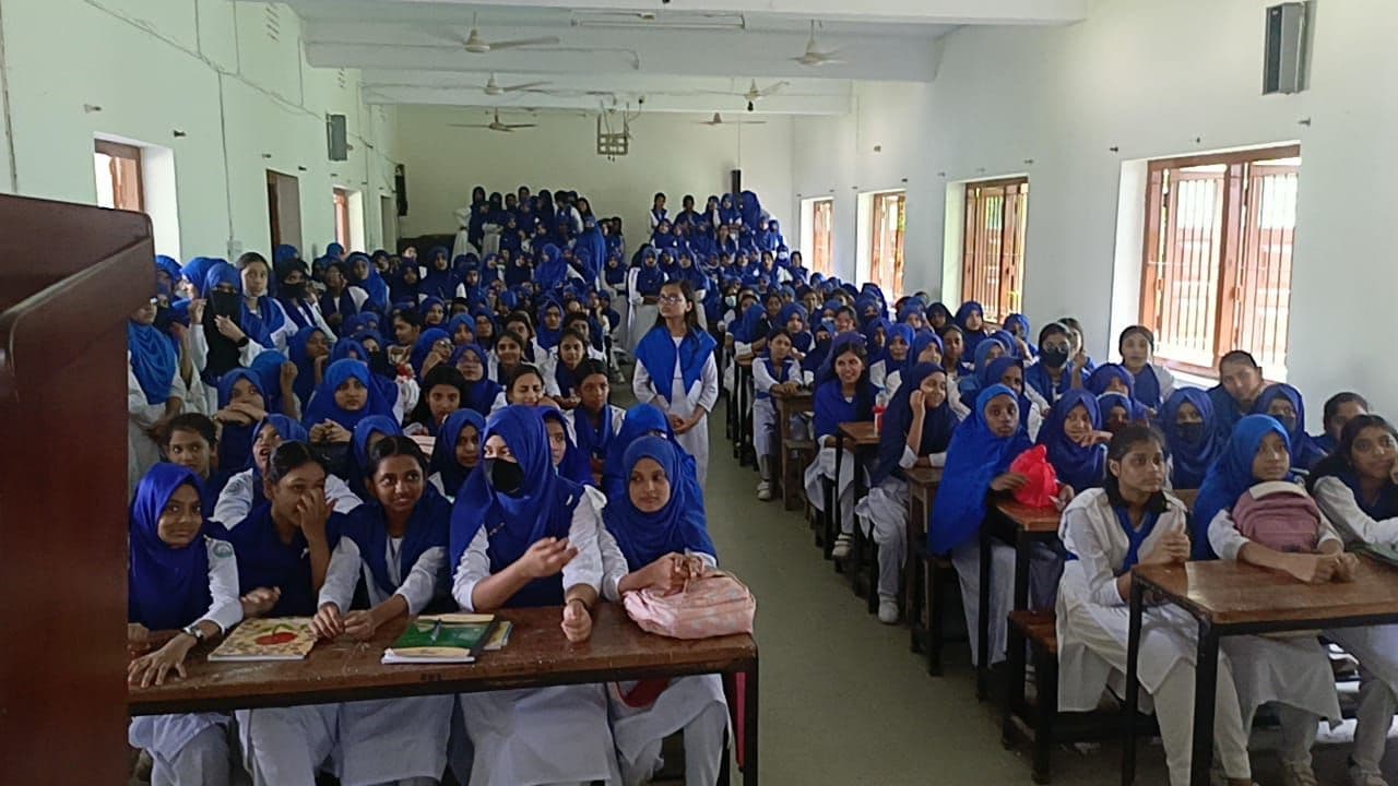 Students at the seminar in Chapainawabganj Govt Girls' High School